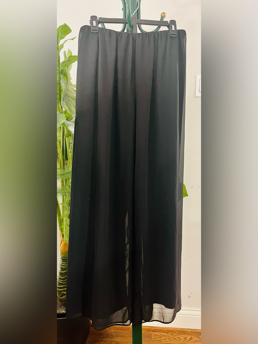Alex Evenings Black Chiffon Pants Petite